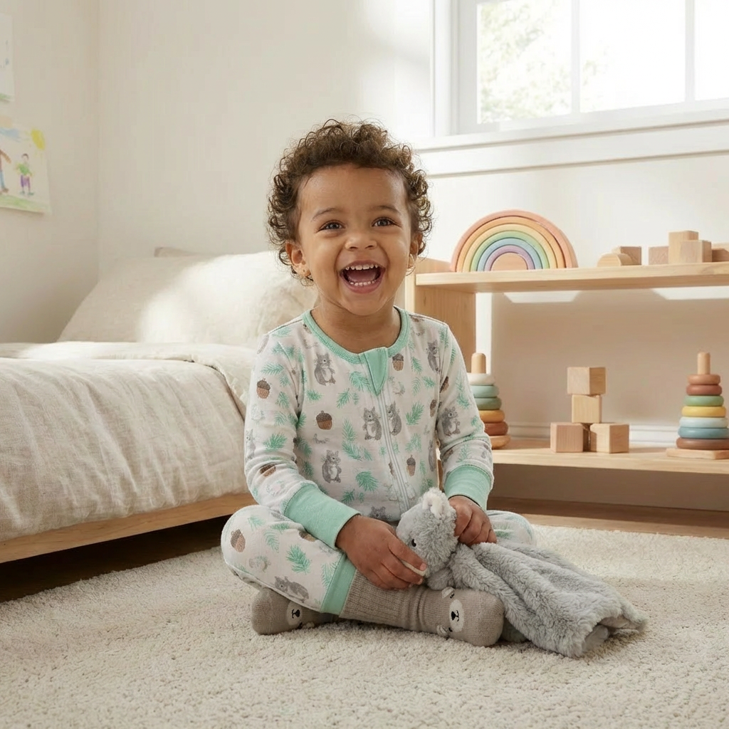 Gray Squirrel Footie Pajamas - Image 2