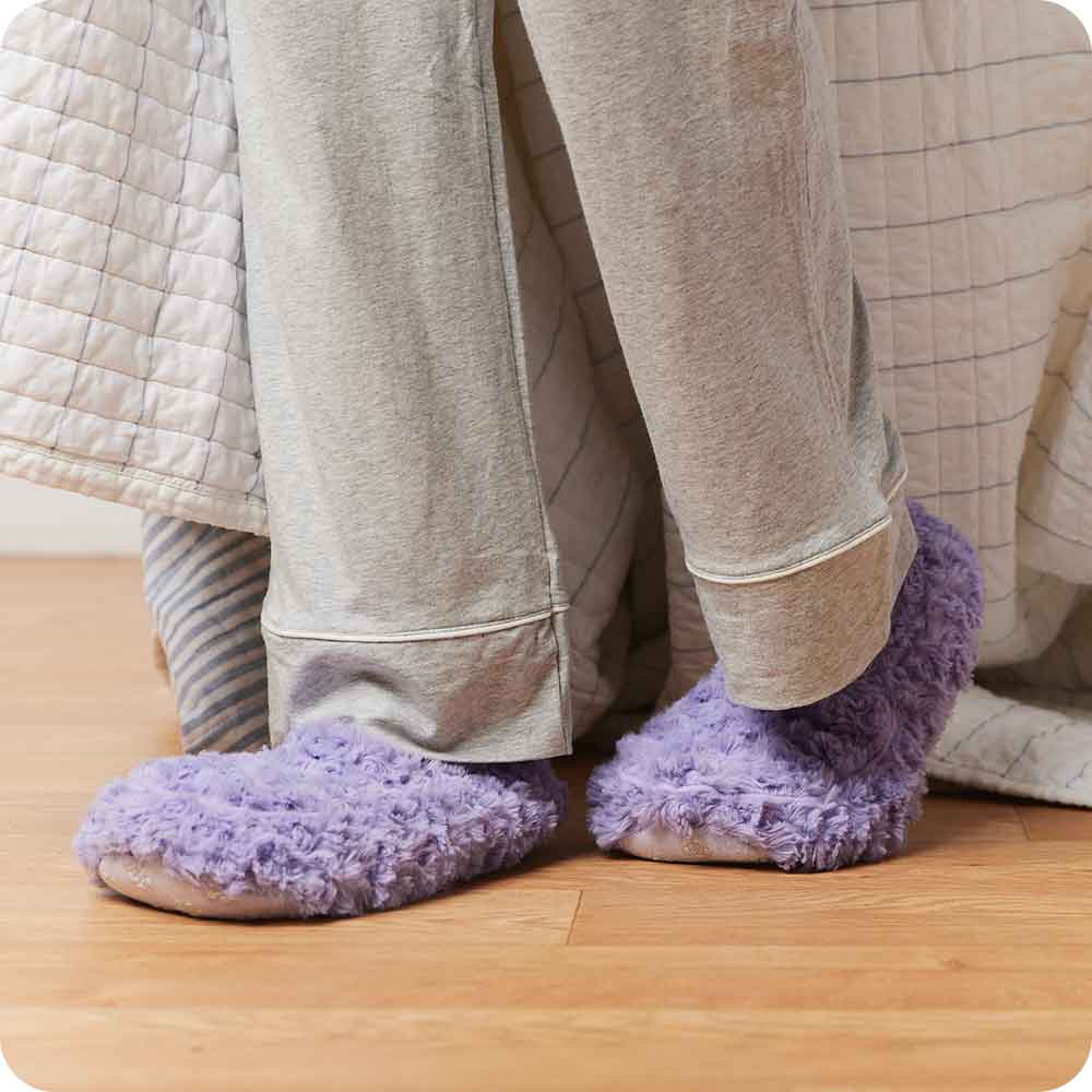 Curly Purple Slippers Warmies - Image 2